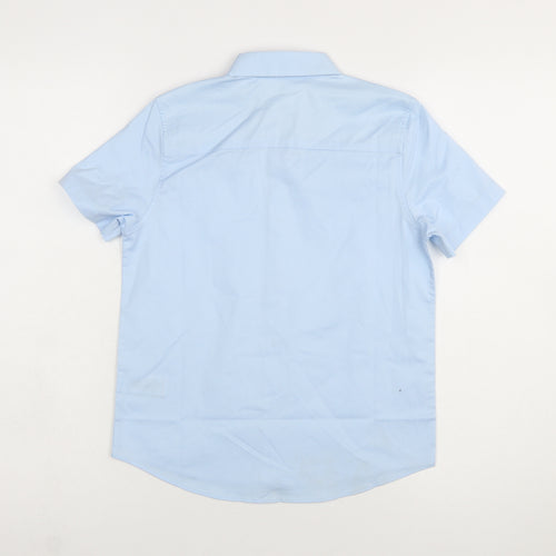 Next Boys Blue Short Sleeve Button-Up Dress Shirt 8 Years