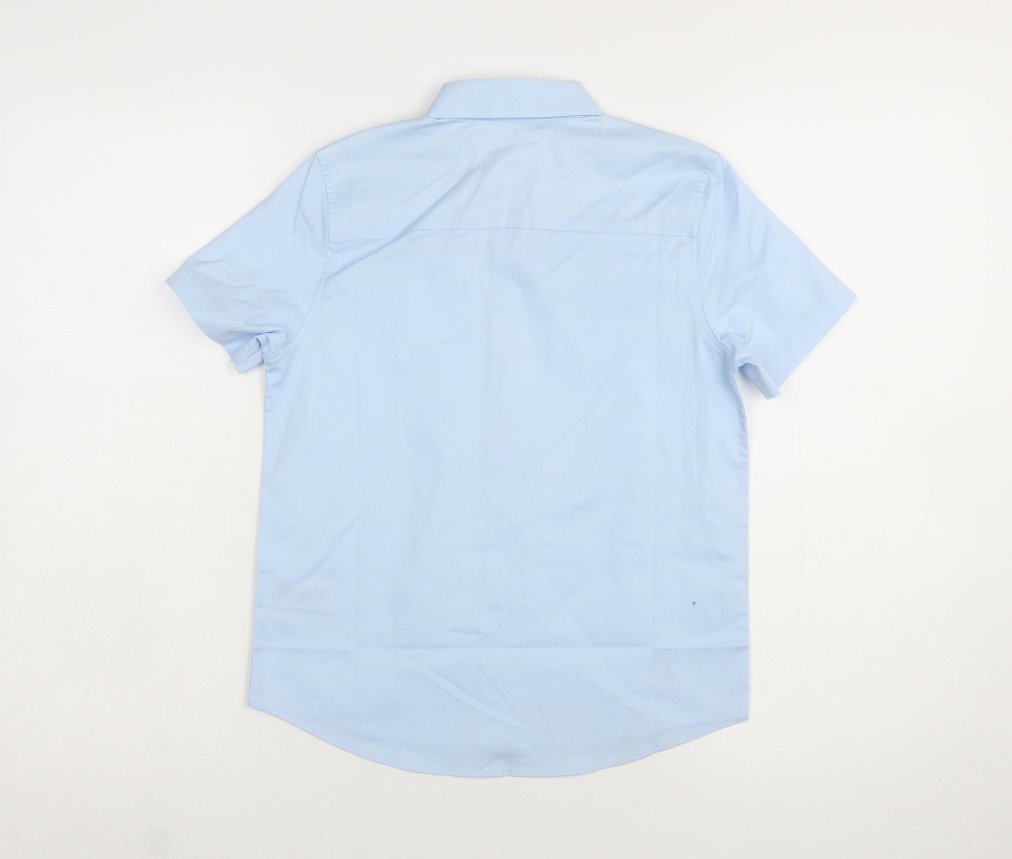 Next Boys Blue Short Sleeve Button-Up Dress Shirt 8 Years