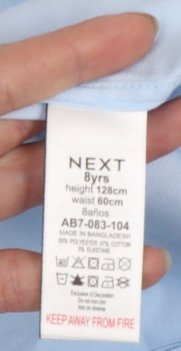 Next Boys Blue Short Sleeve Button-Up Dress Shirt 8 Years