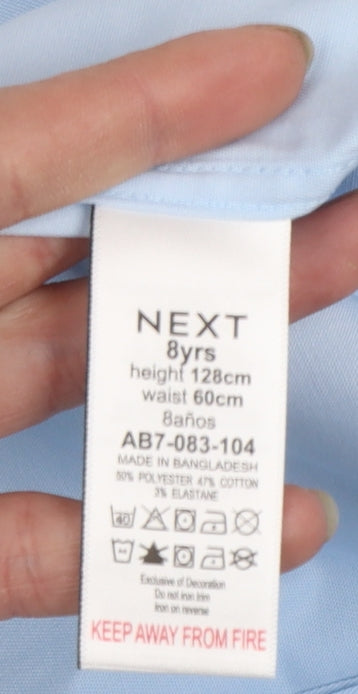 Next Boys Blue Short Sleeve Button-Up Dress Shirt 8 Years