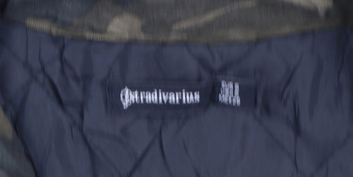 Stradivarius Women’s Green Camouflage Military Jacket Size S