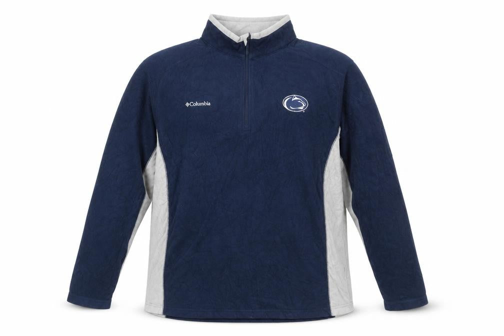 Front view of Columbia Men’s Blue Fleece 1/4 Zip Sweatshirt XL Outdoor Pullover