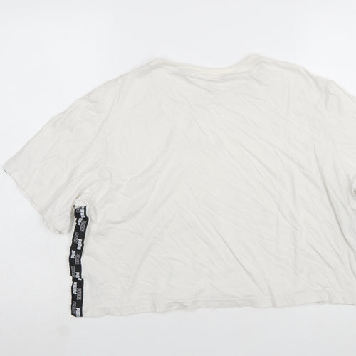 Puma Womens White XL Relaxed Cotton Crew Neck T-Shirt
