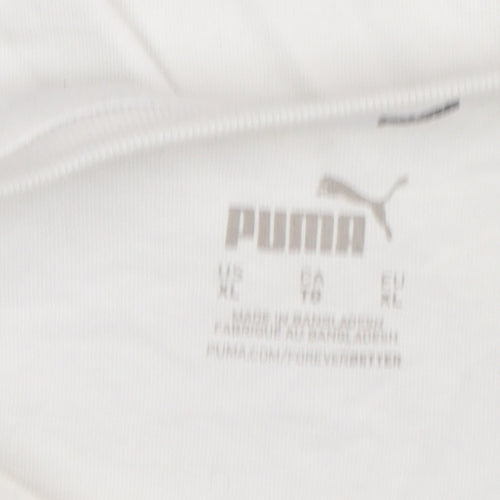 Puma Womens White XL Relaxed Cotton Crew Neck T-Shirt