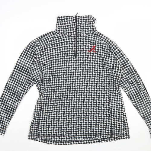 Columbia Womens Black White Houndstooth 1/2 Zip Pullover Sweatshirt XL