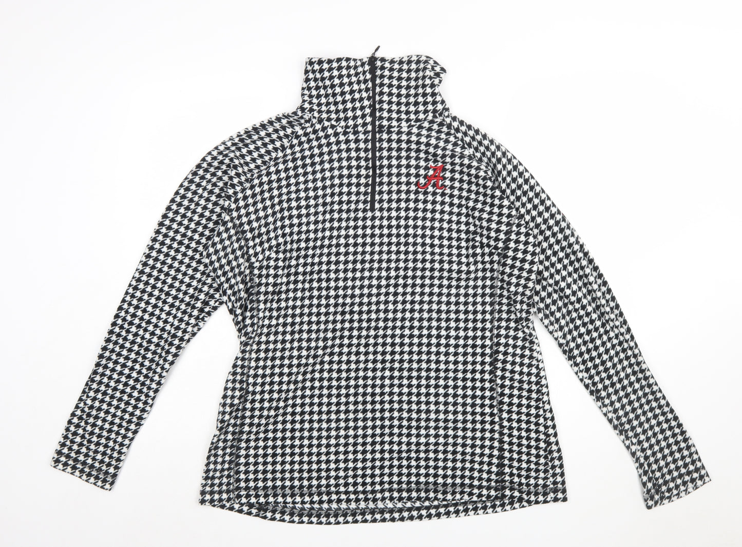 Columbia Womens Black White Houndstooth 1/2 Zip Pullover Sweatshirt XL