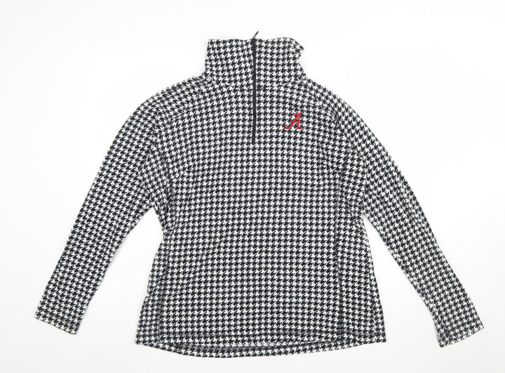 Columbia Womens Black White Houndstooth 1/2 Zip Pullover Sweatshirt XL