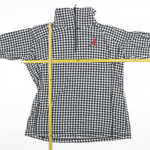 Columbia Womens Black White Houndstooth 1/2 Zip Pullover Sweatshirt XL