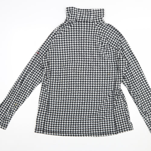 Columbia Womens Black White Houndstooth 1/2 Zip Pullover Sweatshirt XL