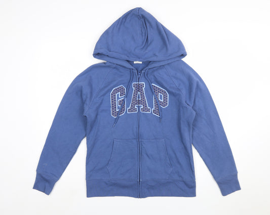 GAP Women Blue Small Full Zip Hoodie Cotton Blend Casual