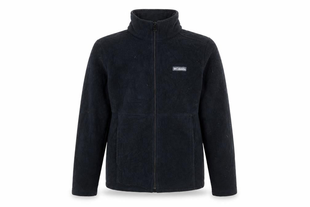 Front view of Columbia Men's Black Fleece Full Zip Jacket, size L