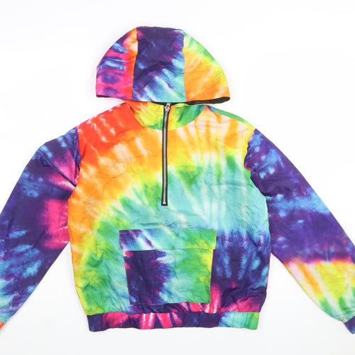 Forever 21 Girls Multicoloured Tie Dye Hooded Windbreaker Jacket 13-14 Years