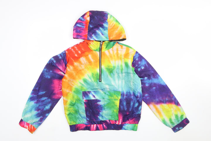 Forever 21 Girls Multicoloured Tie Dye Hooded Windbreaker Jacket 13-14 Years