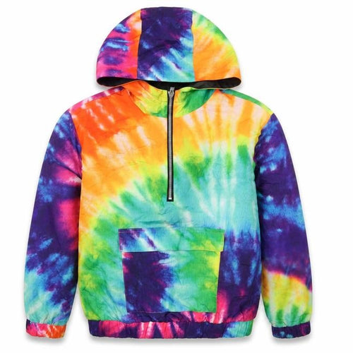 Forever 21 Girls Multicoloured Tie Dye Hooded Windbreaker Jacket 13-14 Years