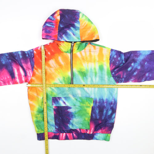 Forever 21 Girls Multicoloured Tie Dye Hooded Windbreaker Jacket 13-14 Years