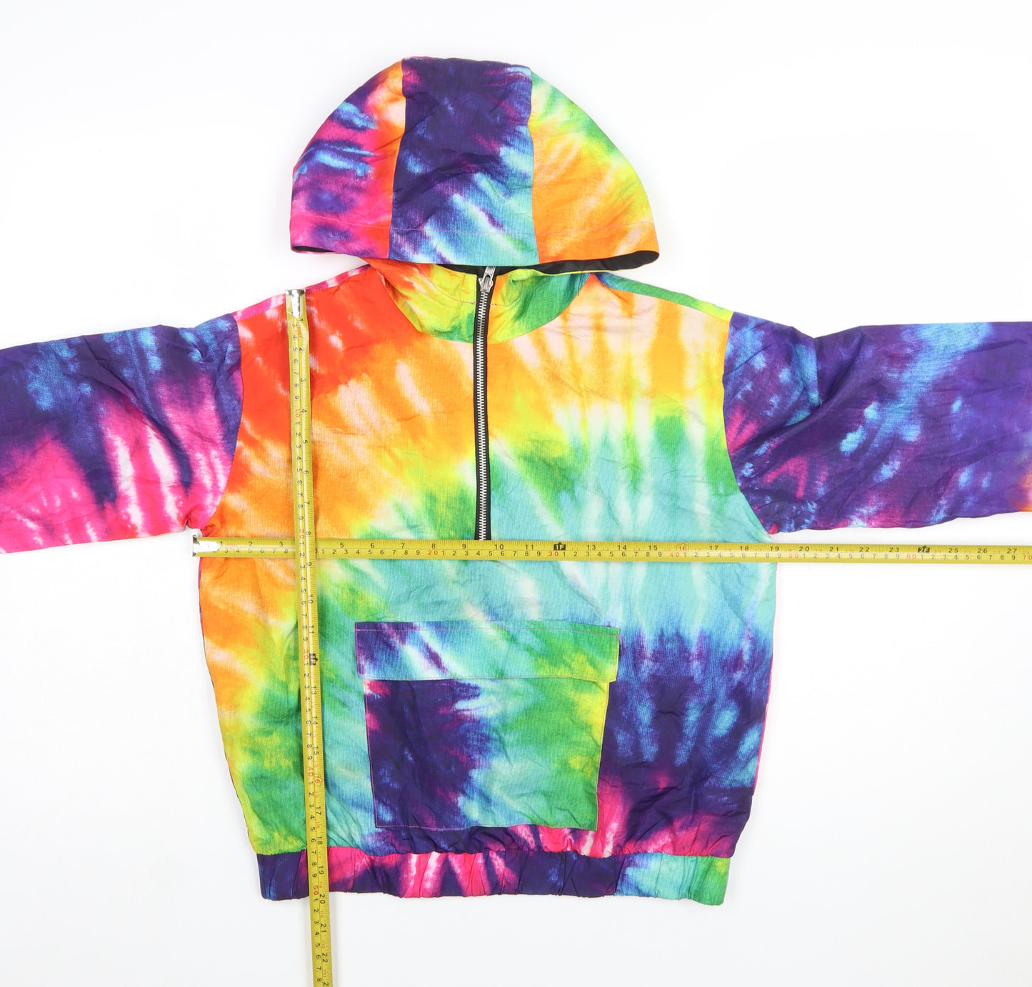 Forever 21 Girls Multicoloured Tie Dye Hooded Windbreaker Jacket 13-14 Years