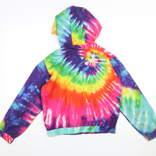 Forever 21 Girls Multicoloured Tie Dye Hooded Windbreaker Jacket 13-14 Years