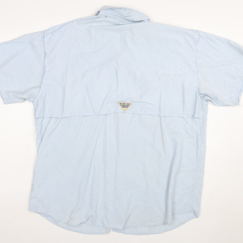 Columbia Men's Blue Short Sleeve Button-Up Outdoor Shirt L