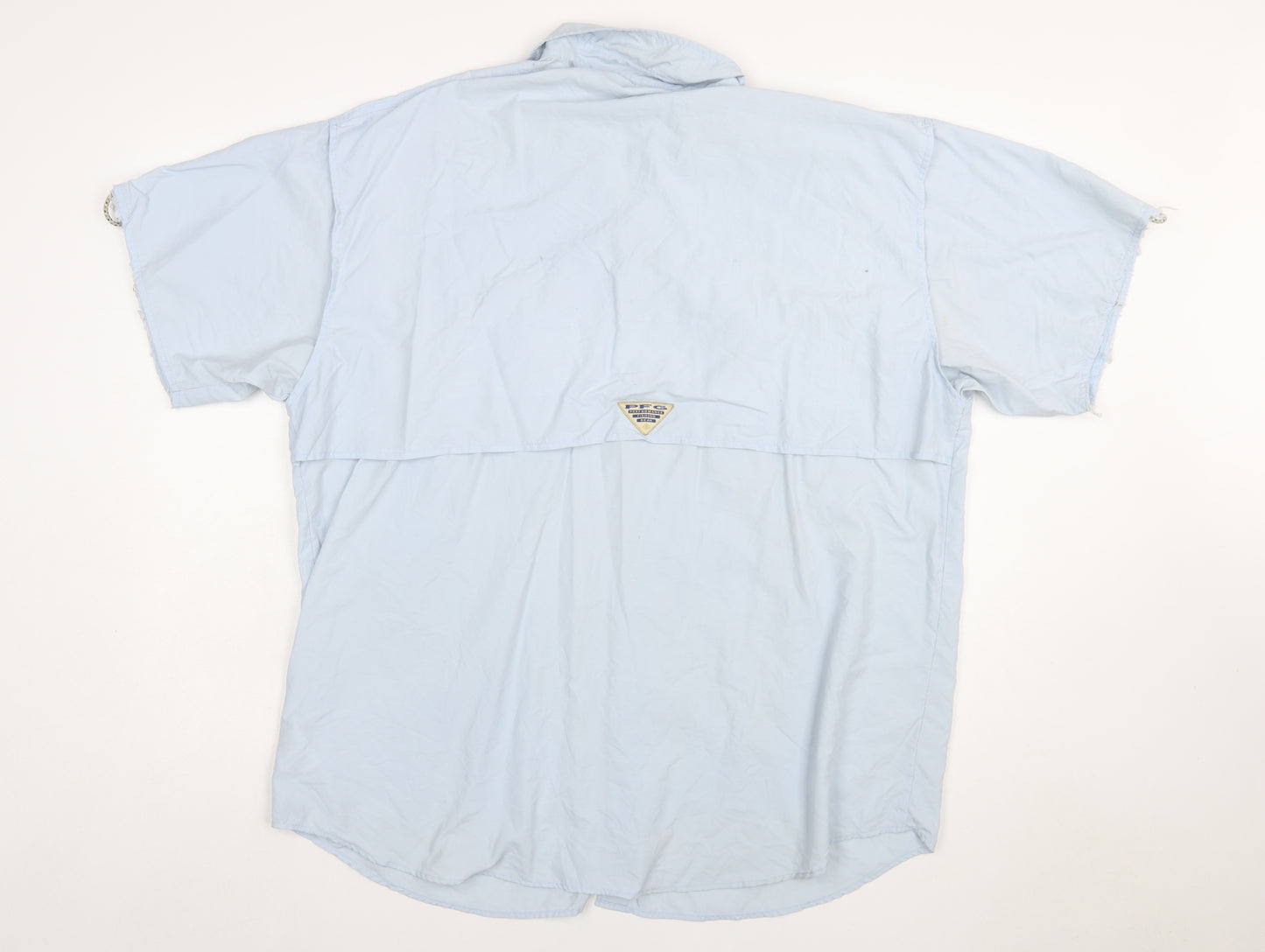 Columbia Men's Blue Short Sleeve Button-Up Outdoor Shirt L