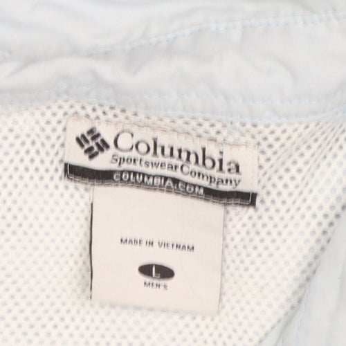 Columbia Men's Blue Short Sleeve Button-Up Outdoor Shirt L