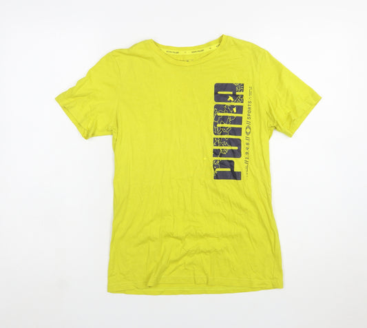 Puma Boys Yellow Graphic Logo Sports T-Shirt 13-14 Years