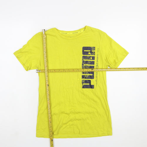 Puma Boys Yellow Graphic Logo Sports T-Shirt 13-14 Years