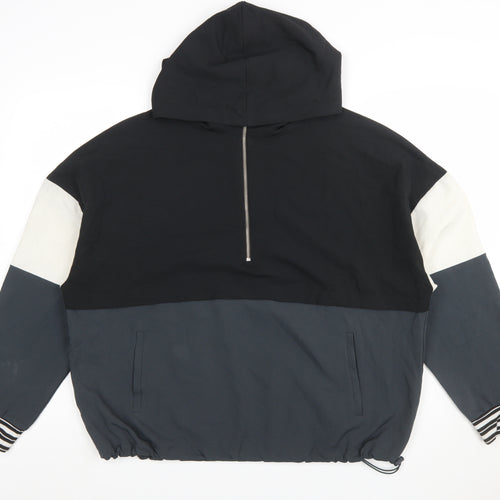 Avia Womens Black Colourblock 1/2 Zip Hoodie XL Polyester Blend