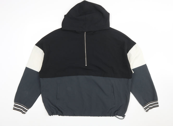 Avia Womens Black Colourblock 1/2 Zip Hoodie XL Polyester Blend