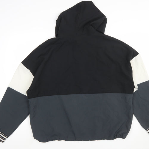 Avia Womens Black Colourblock 1/2 Zip Hoodie XL Polyester Blend