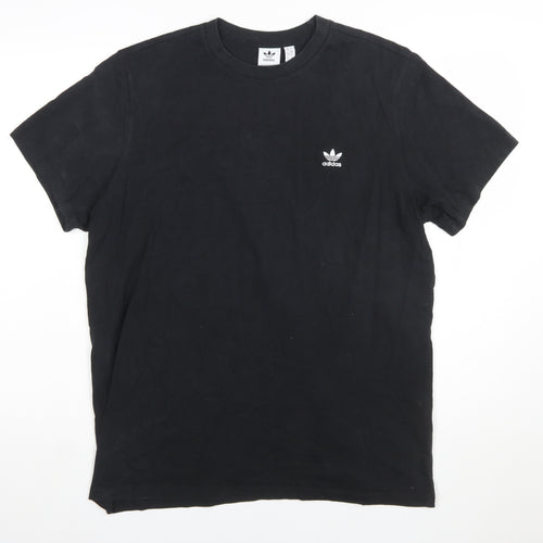 adidas Women Black Basic Crew Neck Regular Fit Short Sleeve T-Shirt Size 18