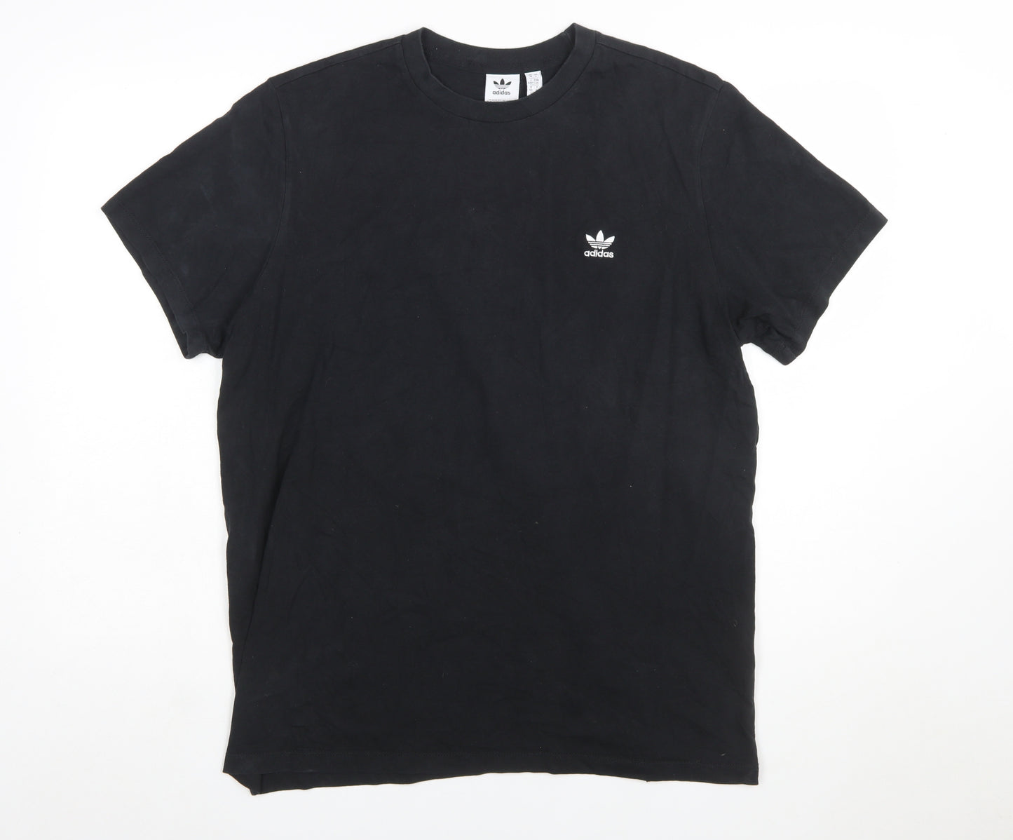 adidas Women Black Basic Crew Neck Regular Fit Short Sleeve T-Shirt Size 18