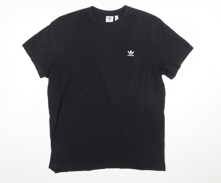 adidas Women Black Basic Crew Neck Regular Fit Short Sleeve T-Shirt Size 18