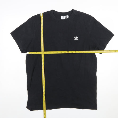 adidas Women Black Basic Crew Neck Regular Fit Short Sleeve T-Shirt Size 18