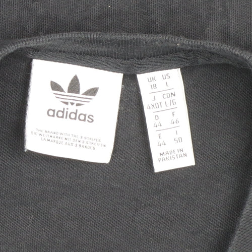adidas Women Black Basic Crew Neck Regular Fit Short Sleeve T-Shirt Size 18