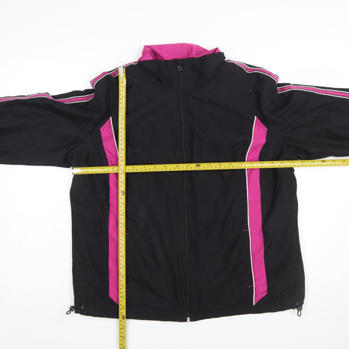 St. John’s Bay Women’s Black Pink Track Jacket L Activewear Full Zip