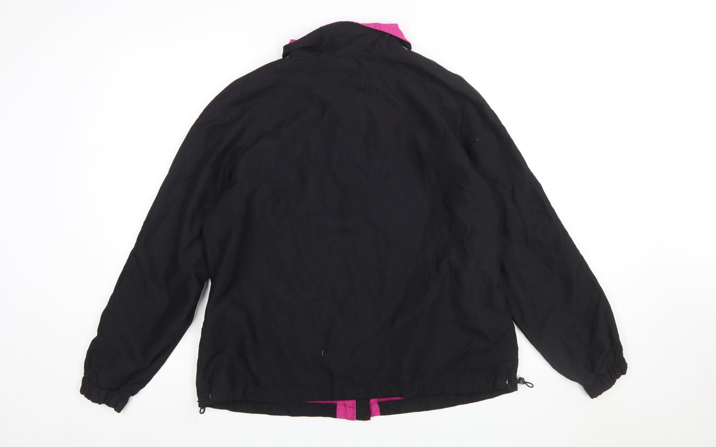St. John’s Bay Women’s Black Pink Track Jacket L Activewear Full Zip
