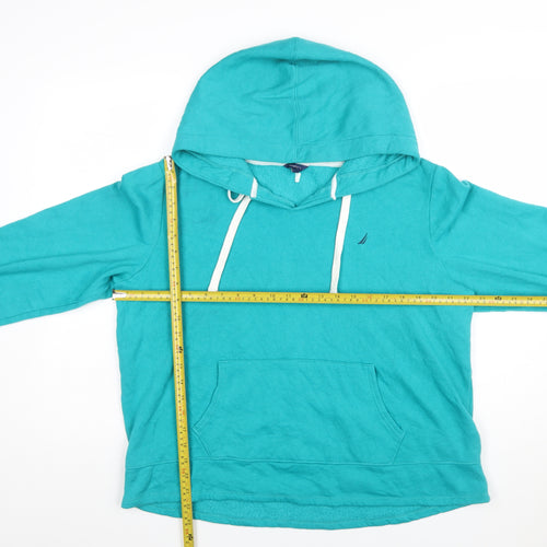 Nautica Women’s Turquoise Pullover Hoodie Cotton Blend Size L