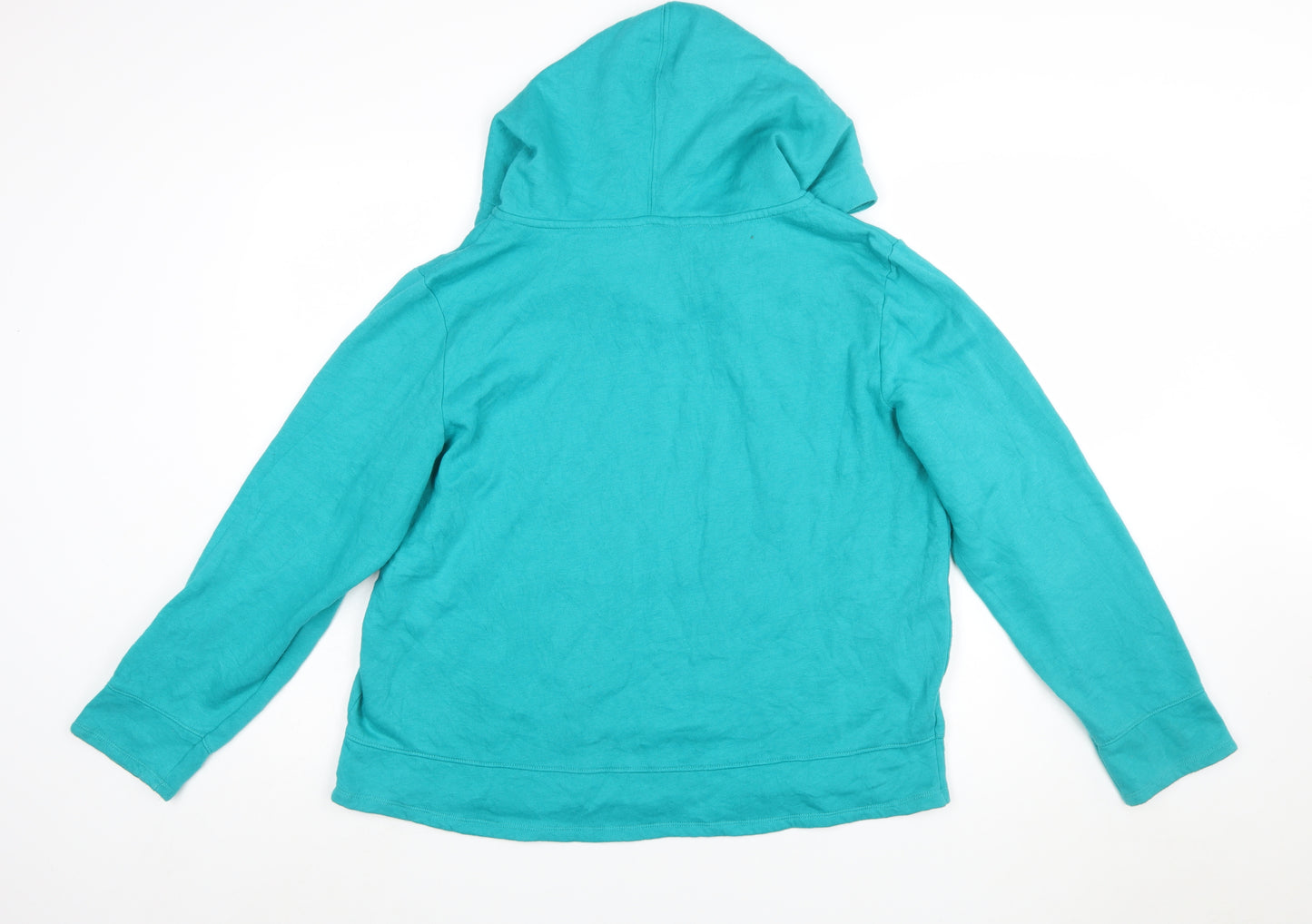 Nautica Women’s Turquoise Pullover Hoodie Cotton Blend Size L