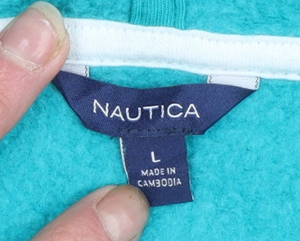 Nautica Women’s Turquoise Pullover Hoodie Cotton Blend Size L