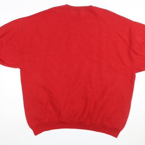 Jerzees Mens Red 2XL Pullover Crew Neck Short Sleeve Sweatshirt