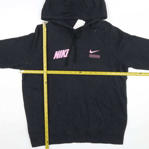 Nike Women's Black Hooded Pullover Hoodie Medium Cotton Blend