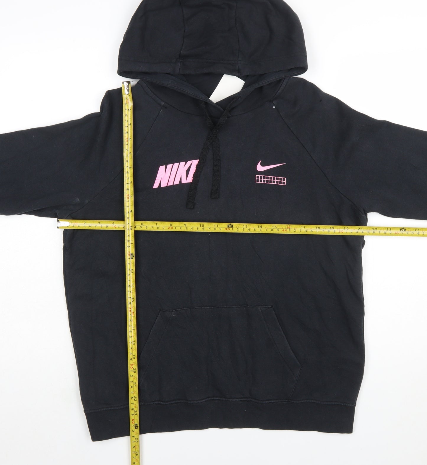Nike Women's Black Hooded Pullover Hoodie Medium Cotton Blend