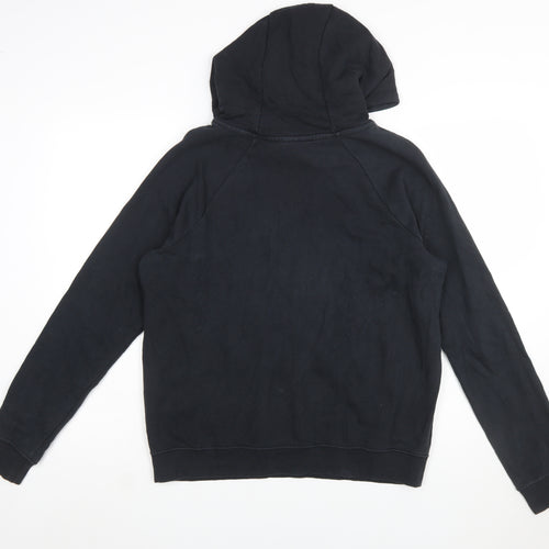 Nike Women's Black Hooded Pullover Hoodie Medium Cotton Blend