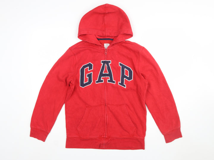 GAP Boys Red Full Zip Hoodie XXL 13 Years Cotton Blend Fleece Sweatshirt