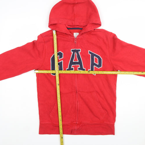 GAP Boys Red Full Zip Hoodie XXL 13 Years Cotton Blend Fleece Sweatshirt
