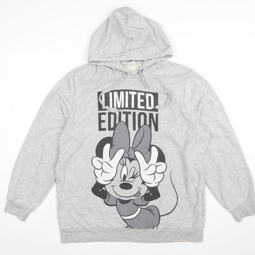 Disney Women Grey Minnie Mouse Pullover Hoodie Size 14 Limited Edition