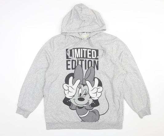 Disney Women Grey Minnie Mouse Pullover Hoodie Size 14 Limited Edition