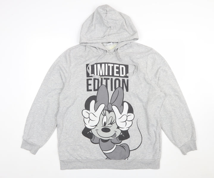 Disney Women Grey Minnie Mouse Pullover Hoodie Size 14 Limited Edition