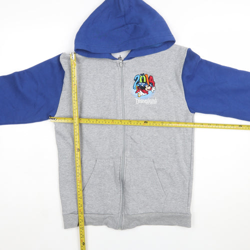 Disney Parks Girls Grey Blue Full Zip Hoodie 14 Years Mickey Mouse 2014