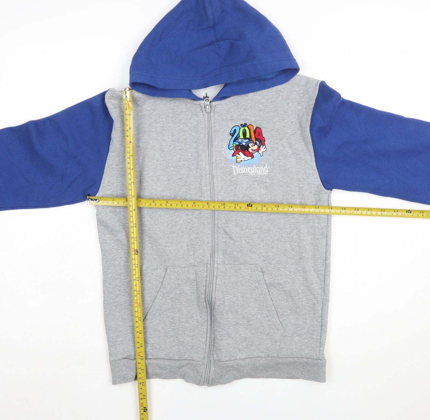 Disney Parks Girls Grey Blue Full Zip Hoodie 14 Years Mickey Mouse 2014